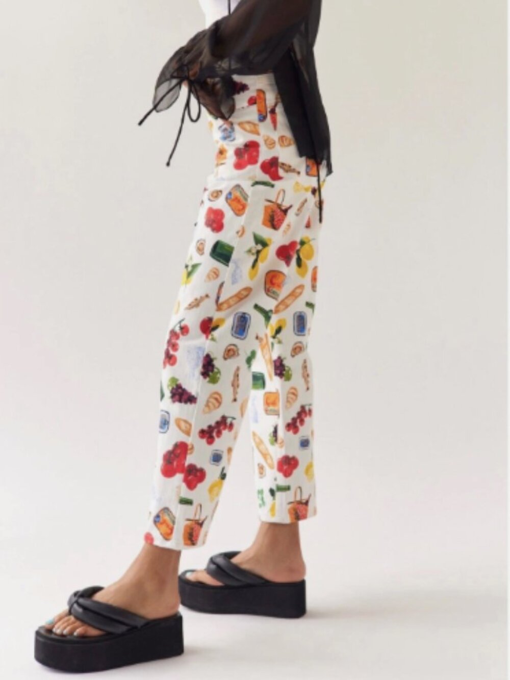 Lisa Says Gah Italian Summer Print Robyn Jeans Pants Trousers Denim Food, Size 2 - Picture 7 of 9